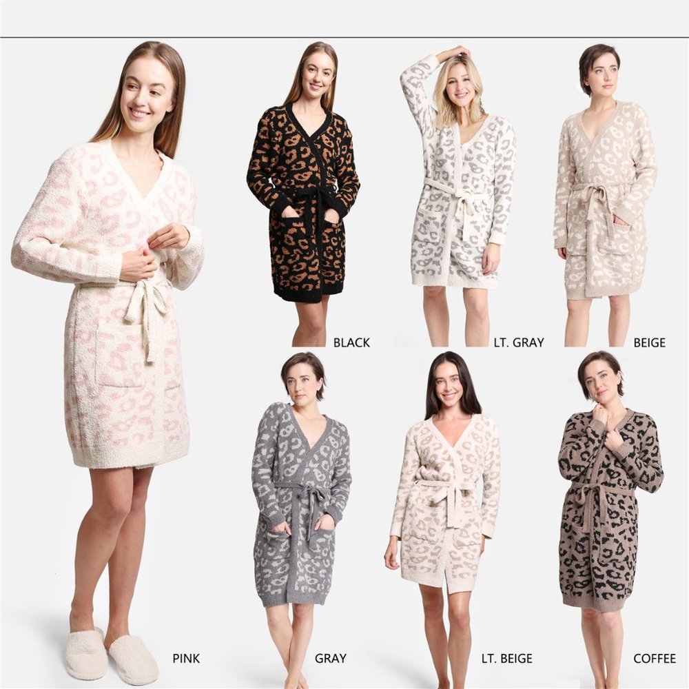 P/S Leopard Print Luxury Soft Robe·Wrap·Shawl·Ponchos·Cape·Blanket·ComfyLuxe